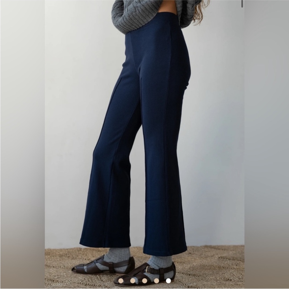 DONNI Rib Kick Flare in Navy Size XL